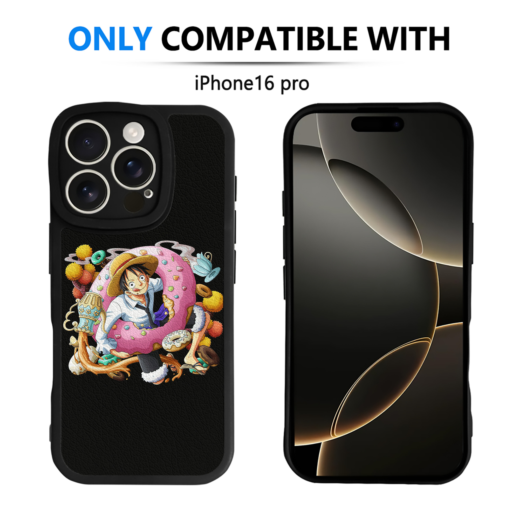 （画像用） ワンピース モンキー・D・ルフィ ONE PIECE Monkey D. Luffy 【iPhone 16シリーズ対応】シリコンスマホケース（レザー調） 材質：シリコン